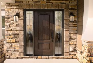 Energy-efficient ProVia exterior door with decorative glass panels, Shreveport